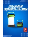 Kamp Lambası Katlanabilir Lamba Solar Şarjlı Led Lamba El Fenerli