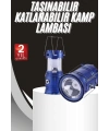 Kamp Lambası Solar Şarjlı Kızaklı Kamp Feneri Led Lamba Işıldak