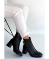 Kanda Siyah Cilt Topuklu Bot