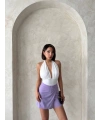 Kapaklı şort etek lila s208