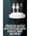 Karaoke Mikrofon Bluetooth Bağlantılı Aux Girişli Uzun Pil Ömrü Yüksek Ses Kaliteli