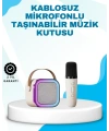 Karaoke Mikrofon Hoparlör Seti Bluetooth Kablosuz Taşınabilir