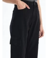 Kargo cep jeans pantolon siyah