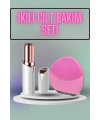KAŞ BIYIK VE YÜZ EPİLASYON ALETİ VE TİTREŞİMLİ YÜZ TEMİZLEME MASAJ ALETİ İKİLİ SET