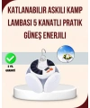 Katlanabilir Güneş Enerjili LED Kamp Lambası USB Şarjlı