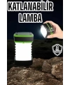 Katlanabilir Kamp Lambası Solar Fener Görünümlü 3 Kademeli Şarjlı