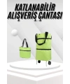 Katlanabilir Tekerlekli Pazar Market Çarşı Arabası Market Alışveriş Çantası