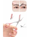 Kavisli Kaş Kirpik Düzeltici Bıyık Alma Taraklı Kaş Makası Yüz Bakım Seti Makas