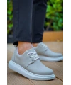 KB-003 Kuback Gri Süet Bağcıklı  Günlük Erkek Ayakkabı