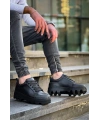 KB-056 Kuback Siyah Cilt Siyah Yüksek Taban Günlük Spor Ayakkabı