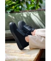 KB-116 Kuback Siyah Siyah Taban Bağcıklı Triko Günlük Erkek Ayakkabı