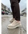 KB-703 Kuback Bej Süet Lastikli Günlük Erkek Ayakkabı