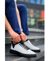 KB-X204 Kuback Beyaz Siyah Keten Siyah Yüksek Taban Günlük Erkek Spor Ayakkabı