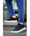 KB-X204 Kuback Siyah Keten Beyaz Yüksek Taban Günlük Erkek Spor Ayakkabı