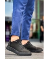 KB-X204 Kuback Siyah Keten Siyah Yüksek Taban Günlük Erkek Spor Ayakkabı