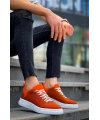 KB-X204 Kuback Turuncu Keten Beyaz Yüksek Taban Günlük Erkek Spor Ayakkabı