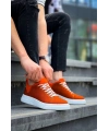 KB-X204 Kuback Turuncu Keten Beyaz Yüksek Taban Günlük Erkek Spor Ayakkabı