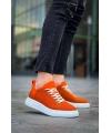 KB-X204 Kuback Turuncu Keten Beyaz Yüksek Taban Günlük Erkek Spor Ayakkabı