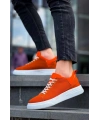 KB-X204 Kuback Turuncu Keten Beyaz Yüksek Taban Günlük Erkek Spor Ayakkabı