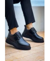 KB-X3  Kuback Siyah Cilt Siyah Taban Bağcıklı  Günlük Erkek  Ayakkabı