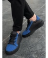 KB-X46 Kuback Siyah Sax Mavi Yüksek Siyah Taban Günlük Spor Ayakkabı