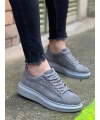 KB-X500  Kuback Gri Süet Yüksek Taban Bağcıklı Günlük Erkek Ayakkabı