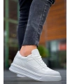 KB-X8 Kuback Beyaz Cilt Beyaz Yüksek Taban Günlük Spor Ayakkabı