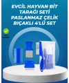 Kedi, Köpek ve Küçük Hayvanlar İçin 4 Parça Ergonomik Tarak Takımı