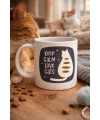 Keep Calm Love Cats Kedi Temalı Porselen Kupa MODEL 56 – Sevimli Tasarım , Kahve & Çay Kupası
