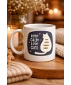 Keep Calm Love Cats Kedi Temalı Porselen Kupa MODEL 56 – Sevimli Tasarım , Kahve & Çay Kupası