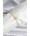 Kelebek Model Zirkon Taşlı Gold Renk Pirinç Su Yolu Kadın Bileklik