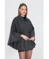 Kemerli kaşe panço antrasit pt