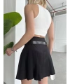 Kemerli pikseli şort etek