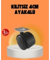 Kilitsiz 4 cm Tekerlek Ayak 4’lü Set Sessiz ve Dayanıklı