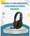 Kırmızı  Kulaklık Stereo Mikrofonlu Dayanıklı Örgü Kablolu