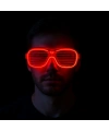 Kırmızı Led Işıklı Parti Gözlüğü - Neon Glow Şerit Gözlük 3 Modlu