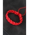 Kırmızı Örgü Deri Erkek Bileklik