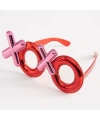 Kırmızı Renk Xoxo Yazılı Parti Gözlüğü 17x7 cm