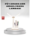 Kısılabilir LED Masa Lambası – Kalemlik ve Telefon Standlı, Göz Yormayan Işık