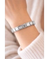 Kişiye Özel O Harfli Çelik Bileklik – İtalyan Charm Model, Ayarlanabilir Bilezik