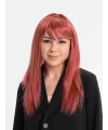 Kızıl Renk Düz Kesim Uzun Parti Peruğu Takma Saç