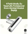 Krom Musluk Başlığı | 4ü 1 Arada Su Çıkışı | Kolay Montajlı