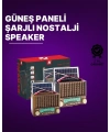 KTF-1428 Güneş Paneli Şarjlı Nostaljik Bluetooth Hoparlör – FM/AM/SW Radyo, USB/SD Desteği, Taşınabilir Tasarım