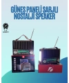 KTF-1428 Nostaljik Solar Enerjili Bluetooth Speaker – Radyo, SD/USB MP3 Çalar, Güçlü Taşınabilir Hoparlör