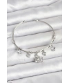 Kuğu Charmlı Gümüş Renk Kadın Bileklik
