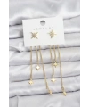 Kutup Yıldızı Model Gold Renk Pirinç Sallantılı Kadın Küpe