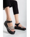 Lalen Siyah Kemerli Sandalet