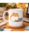 Laptoplu Hamster Desenli Porselen Kupa MODEL 112 – Sevimli Çalışkan Hamster Tasarımlı Kahve Kupası , Ofis & Ev İçin Tatlı Hediye