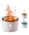 LED Alev Efektli Aroma Difüzörü Ultrasonik Hava Nemlendirici Gece Lambası Fonksiyonlu
