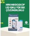 LED Aydınlatmalı 80–200 Kat Büyütmeli Cep Mikroskop